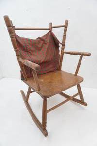 Vintage Childrens Wooden Rocking Chair 26 tall, 11 seat height