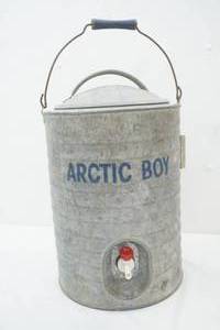Vintage Arctic Boy galvanized steel water cooler. 3 Gallon