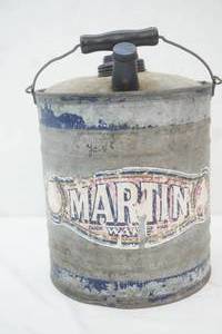 Vintage Martin Ware Galvanized Metal Fuel Container