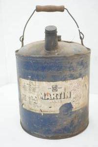 Vintage Martin Ware Galvanized Metal Fuel Can
