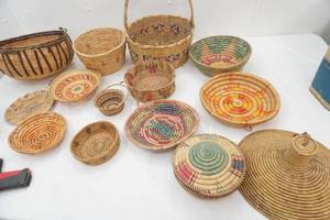 Vintage Woven Baskets, woven coiled baskets