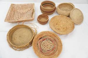 Vintage Coiled Woven Baskets