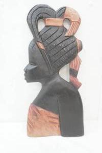 19.5 hand-carved African wall sculpture