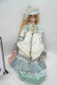 large porcelain Victorian-Style Umbrella Doll 36