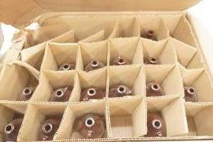 (16ct) Mini Stoneware Jugs. 4.5 tall. Two-Toned with Brown Glaze, speckled body