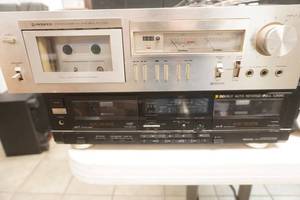 RCA Speakers, Pioneer Cassette Player DeckReceiver, Fisher Double Auto Reverse Cassette Deck