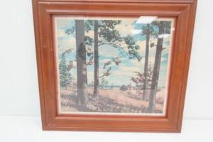 19x17 Time to Scatter Quail Framed Art Print. by Richard E. Bishop