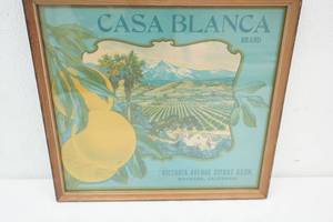 Vintage Framed Advertisement. Casa Blanca Brand 10.5x11.5