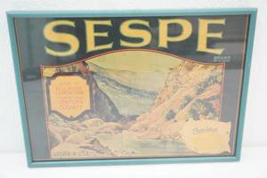 Vintage Framed Advertisement. Sespe Brand 12.75x9