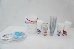 Disposable & Reusable Cups, Ice Cream Pails. NFL Reusable Cups