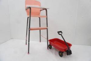 Vintage Toy High Chair (metal, 1950s1960s) Little Red Wagon for Doll