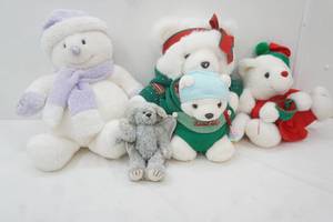 Plush Stuffed Animals. Snowman & Holiday Bear
