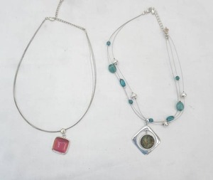 Jewelry Lot Blue & Pink glass beadsgemstones