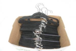 Box of Black Velvet Hangers