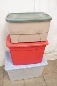 3 Storage Totes wLids
