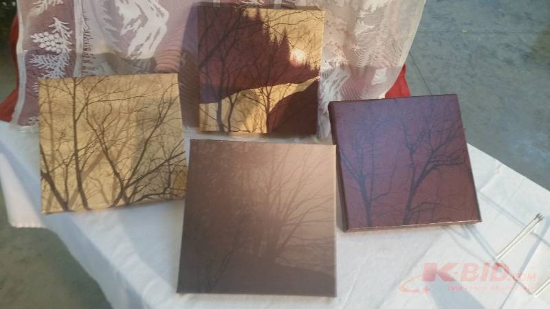 lot 103 image: Woodland Canvas Wall Art Set