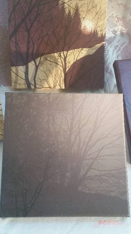 lot 102 image: Woodland Canvas Wall Art Set