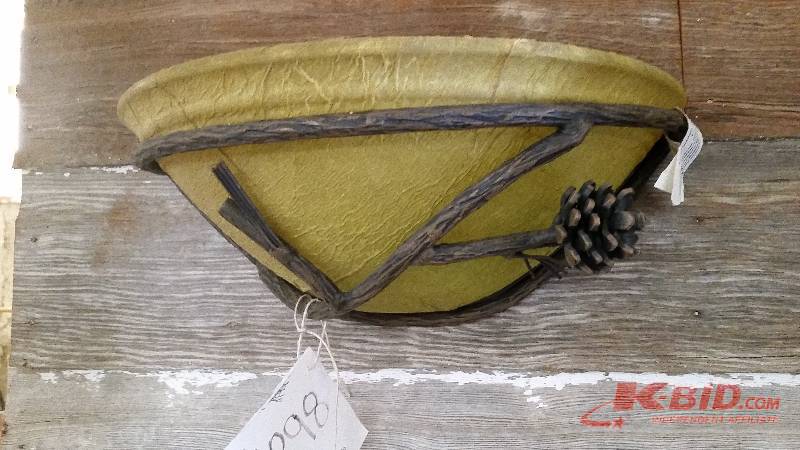 lot 121 image: Pine Cone Log Wall Light Fixture