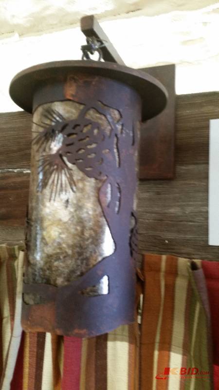 lot 129 image: Pine Cone Lantern Light Fixture