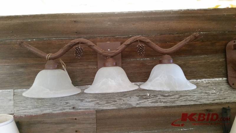 lot 131 image: Pine Cone Vanity Light Fixture