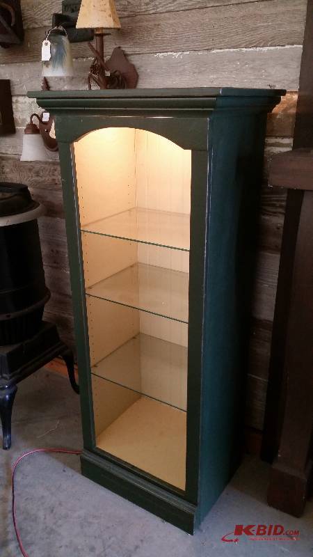 lot 164 image: Distressed Light-Up Shelving Unit