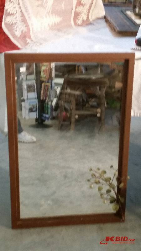 lot 180 image: Metal Mirror with Leaves