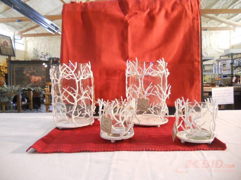 lot 2 image: Hurricane Candle Holders