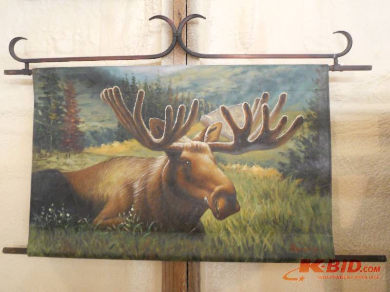 lot 25 image: Hand painted Nature Scene Canvas