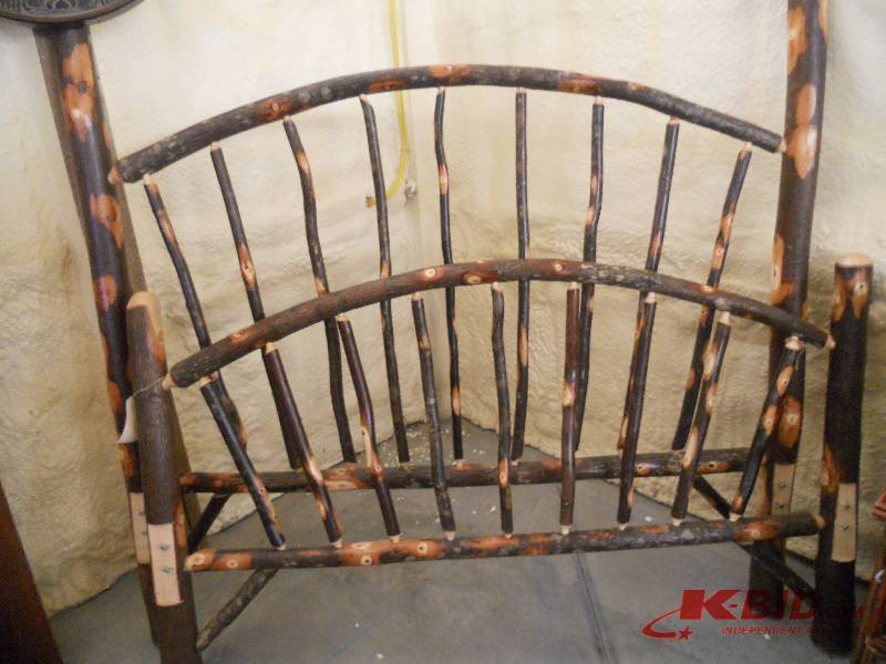 lot 138 image: Hickory Full Size Log Bed Frame