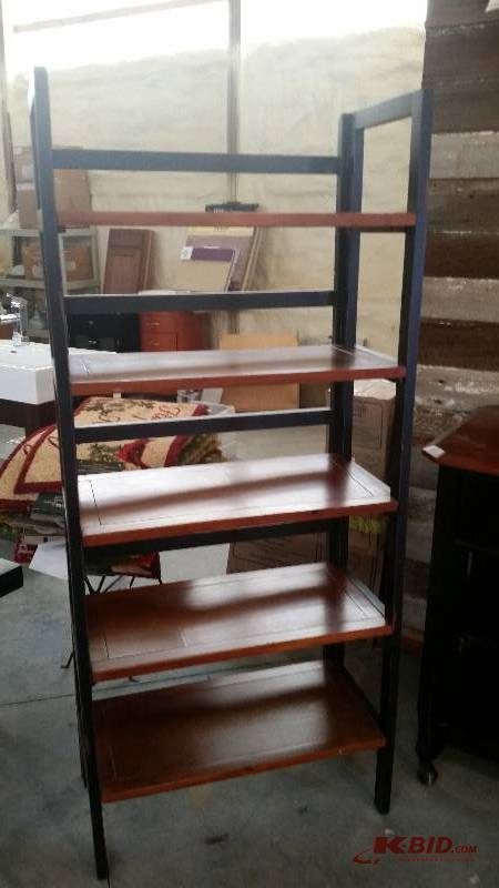 lot 228 image: Cherry Wood Distressed Bookshelf
