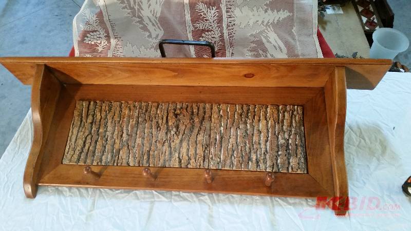lot 190 image: Real Wood and Bark Coat Rack
