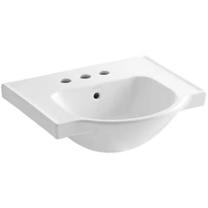 Veer 21 in. Vitreous China Pedestal Sink White