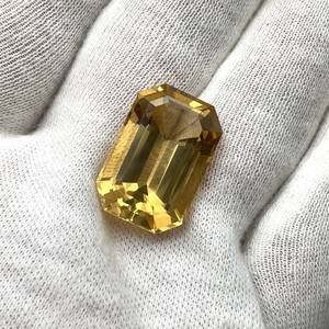 21.36 Carats Natural Citrine (Emerald Cut) Retail $1,068 VIDEO