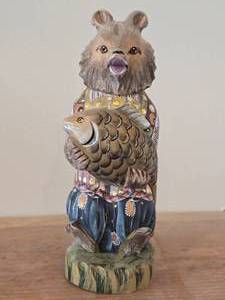 8 12 Traditional Russian Traveling Bear theme Hand-carved Hand-painted Wood Figurine