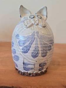 Vintage 1975 Hamilton Coin Bank (Signed) - Cat theme Clay Pottery