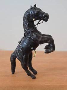 Vintage 8 12 Reaving Horse theme Paper-Mache Figurine