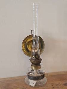 Vintage Brenner Kosmos 13 12 Wall Kerosene Lamp with Tall Glass Chimney