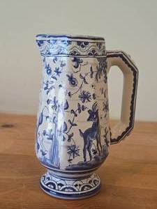 7 12 #990A Hand painted Porcelain Pitcher by Berardos (Signed) (Portugal)