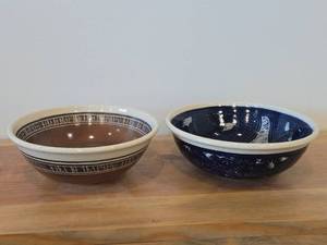 Lot of (2) Handcrafted Ceramic Bowls (Signed) 2 34 x 7 12