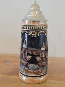 Vintage 9 Rare London Relief Big Ben Queens Guava Tower Bridge and Soldier Beer Stein