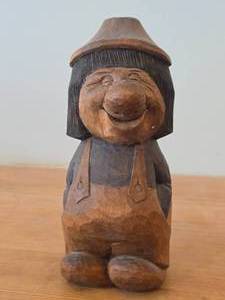 Vintage 7 12 Troll theme Hand-carved Wooden Figurine by Swedish Carver Bengt Brask (Signed)