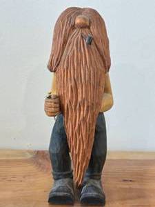Vintage 8 Character theme Hand carved Wood Figurine  Folk Art style