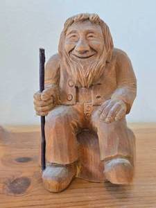 Vintage 5 12 Troll theme Hand carved Wood Figurine  Scandinavian Folk Art style