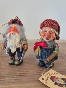 Lot of (2) Den Norske Fjosnissen 3 14 Traditional Norwegian Gnome theme Collectible Figurines