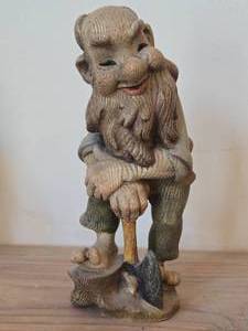 Vintage 8 34 Gnome theme Hand carved Hand painted Wood Figurine