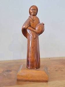9 12 Woman Carrying a Jug theme Hand carved Wood Figurine