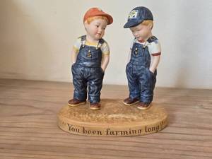 Vintage Country Store Limited Edition Porcelain You Been Farming Long Figurine
