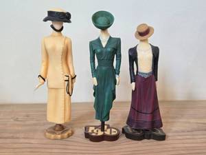 Lot of (3) Figurines - by Stacy Bums The Latest Thing Collection - titled  Afternoon Stroll, Fabulous Folds, Contemporary Grace