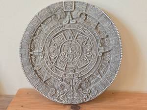 11 12 Decorative Reproduction of Aztec Calendar Stone AKA Stone of the Sun - Ceramic Wall Plaque