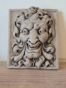 Decorative Green Man  Pan Clay Pottery Wall Sculpture by Cavalier Accents